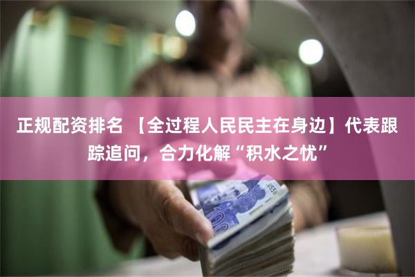 正规配资排名 【全过程人民民主在身边】代表跟踪追问，合力化解“积水之忧”