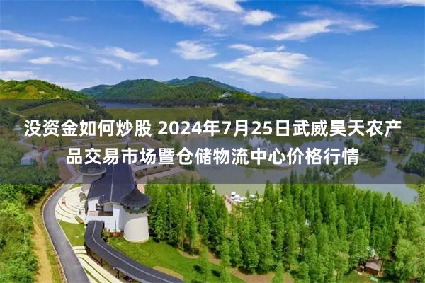 没资金如何炒股 2024年7月25日武威昊天农产品交易市场暨仓储物流中心价格行情