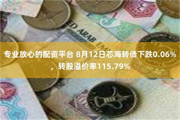 专业放心的配资平台 8月12日芯海转债下跌0.06%，转股溢价率115.79%