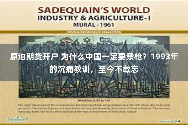 原油期货开户 为什么中国一定要禁枪？1993年的沉痛教训，至今不敢忘